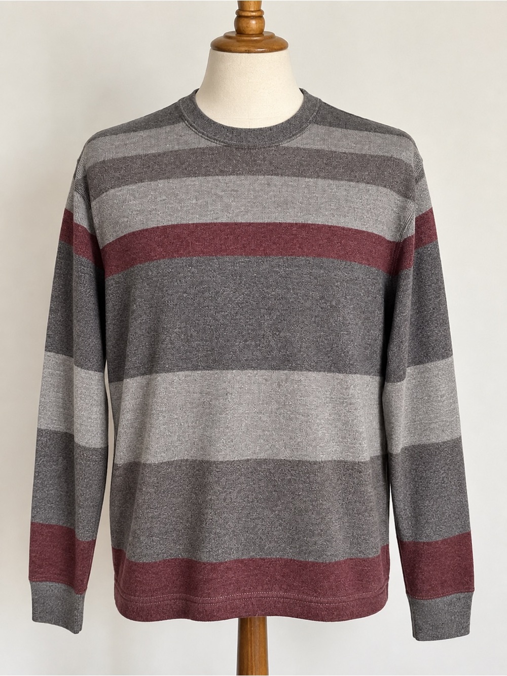 NATURALIFE Men’s Medium 100% Cotton Striped Crewneck Pullover Sweater